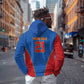 Africa DR Congo Football Custom Hoodie Blue Leopard Skin Pattern - African Pride