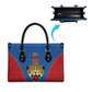 Africa DR Congo Football Custom Leather Bag Blue Leopard Skin Pattern