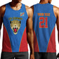 Africa DR Congo Football Custom Men Tank Top Blue Leopard Skin Pattern - African Pride