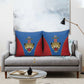 Africa DR Congo Football Custom Pillow Cover Blue Leopard Skin Pattern