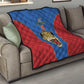 Africa DR Congo Football Custom Quilt Blue Leopard Skin Pattern - African Pride