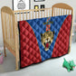 Africa DR Congo Football Custom Quilt Blue Leopard Skin Pattern - African Pride