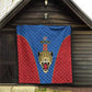 Africa DR Congo Football Custom Quilt Blue Leopard Skin Pattern - African Pride