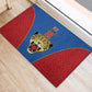 Africa DR Congo Football Custom Rubber Doormat Blue Leopard Skin Pattern - African Pride