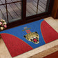 Africa DR Congo Football Custom Rubber Doormat Blue Leopard Skin Pattern - African Pride