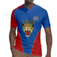 Africa DR Congo Football Custom Rugby Jersey Blue Leopard Skin Pattern - African Pride