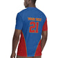Africa DR Congo Football Custom Rugby Jersey Blue Leopard Skin Pattern - African Pride