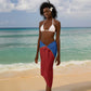 Africa DR Congo Football Custom Sarong Blue Leopard Skin Pattern - African Pride