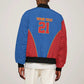 Africa DR Congo Football Custom Sleeve Zip Bomber Jacket Blue Leopard Skin Pattern - African Pride