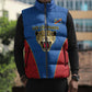 Africa DR Congo Football Custom Sleeveless Puffer Jacket Blue Leopard Skin Pattern