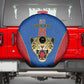 Africa DR Congo Football Custom Spare Tire Cover Blue Leopard Skin Pattern - African Pride