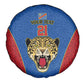Africa DR Congo Football Custom Spare Tire Cover Blue Leopard Skin Pattern - African Pride