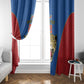 Africa DR Congo Football Custom Window Curtain Blue Leopard Skin Pattern - African Pride