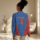 Africa DR Congo Football Custom Women Casual Shirt Blue Leopard Skin Pattern - African Pride