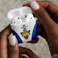 Africa DR Congo Football Custom AirPods Case White Leopard Skin Pattern