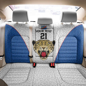 Africa DR Congo Football Custom Back Car Seat Cover White Leopard Skin Pattern - African Pride