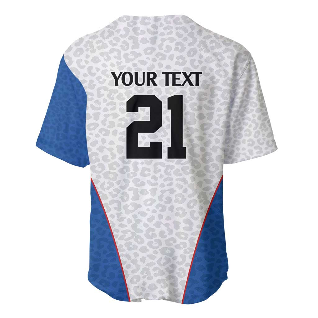 Africa DR Congo Football Custom Baseball Jersey White Leopard Skin Pattern - African Pride