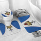 Africa DR Congo Football Custom Bathroom Set White Leopard Skin Pattern