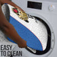 Africa DR Congo Football Custom Bathroom Set White Leopard Skin Pattern