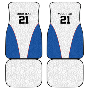 Africa DR Congo Football Custom Car Mats White Leopard Skin Pattern - African Pride