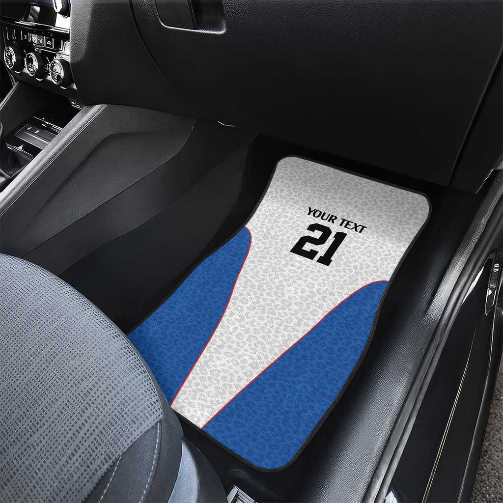 Africa DR Congo Football Custom Car Mats White Leopard Skin Pattern - African Pride