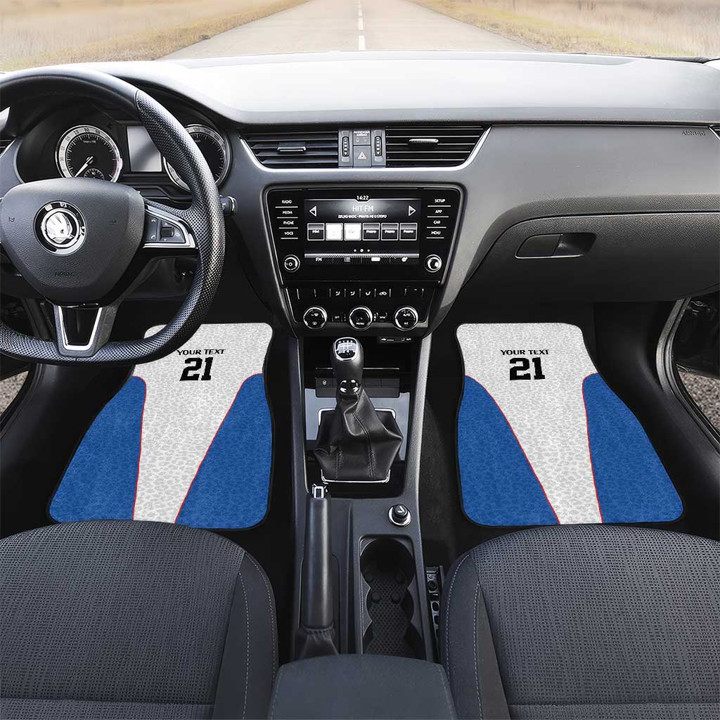 Africa DR Congo Football Custom Car Mats White Leopard Skin Pattern - African Pride