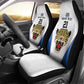 Africa DR Congo Football Custom Car Seat Cover White Leopard Skin Pattern - African Pride
