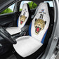 Africa DR Congo Football Custom Car Seat Cover White Leopard Skin Pattern - African Pride