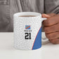 Africa DR Congo Football Custom Ceramic Mug White Leopard Skin Pattern