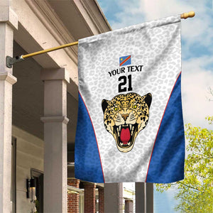 Africa DR Congo Football Custom Garden Flag White Leopard Skin Pattern - African Pride