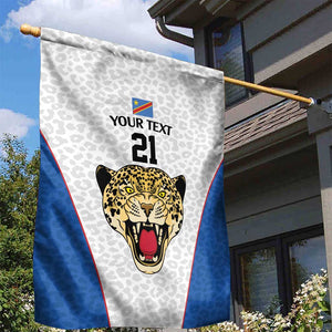 Africa DR Congo Football Custom Garden Flag White Leopard Skin Pattern - African Pride