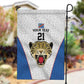 Africa DR Congo Football Custom Garden Flag White Leopard Skin Pattern - African Pride