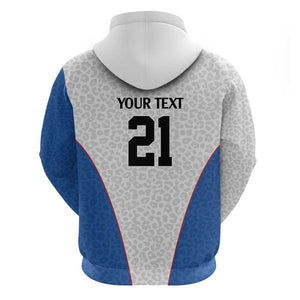 Africa DR Congo Football Custom Hoodie White Leopard Skin Pattern - African Pride