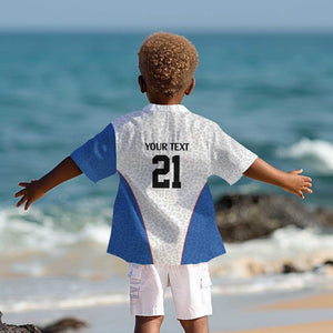 Africa DR Congo Football Custom Kid Hawaiian Shirt White Leopard Skin Pattern - African Pride