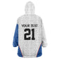 Africa DR Congo Football Custom Kid Wearable Blanket Hoodie White Leopard Skin Pattern - African Pride