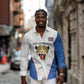 Africa DR Congo Football Custom Long Sleeve Button Shirt White Leopard Skin Pattern - African Pride