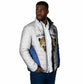 Africa DR Congo Football Custom Padded Jacket White Leopard Skin Pattern