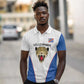 Africa DR Congo Football Custom Polo Shirt White Leopard Skin Pattern - African Pride