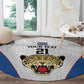 Africa DR Congo Football Custom Round Carpet White Leopard Skin Pattern - African Pride