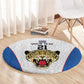 Africa DR Congo Football Custom Round Carpet White Leopard Skin Pattern - African Pride