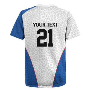 Africa DR Congo Football Custom Rugby Jersey White Leopard Skin Pattern - African Pride