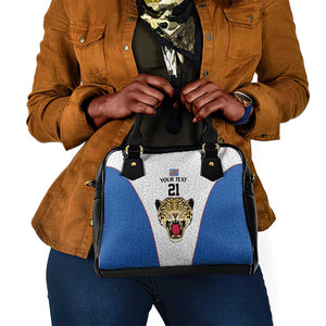 Africa DR Congo Football Custom Shoulder Handbag White Leopard Skin Pattern - African Pride
