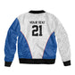 Africa DR Congo Football Custom Sleeve Zip Bomber Jacket White Leopard Skin Pattern - African Pride