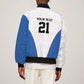 Africa DR Congo Football Custom Sleeve Zip Bomber Jacket White Leopard Skin Pattern - African Pride