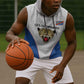 Africa DR Congo Football Custom Sleeveless Hoodie White Leopard Skin Pattern - African Pride