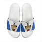 Africa DR Congo Football Custom Slide Sandals White Leopard Skin Pattern