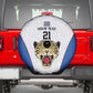 Africa DR Congo Football Custom Spare Tire Cover White Leopard Skin Pattern - African Pride