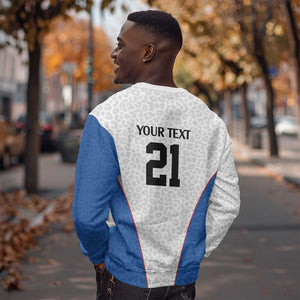 Africa DR Congo Football Custom Sweatshirt White Leopard Skin Pattern - African Pride