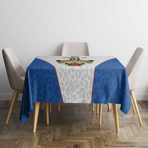 Africa DR Congo Football Custom Tablecloth White Leopard Skin Pattern - African Pride