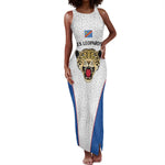 Africa DR Congo Football Custom Tank Maxi Dress White Leopard Skin Pattern - African Pride